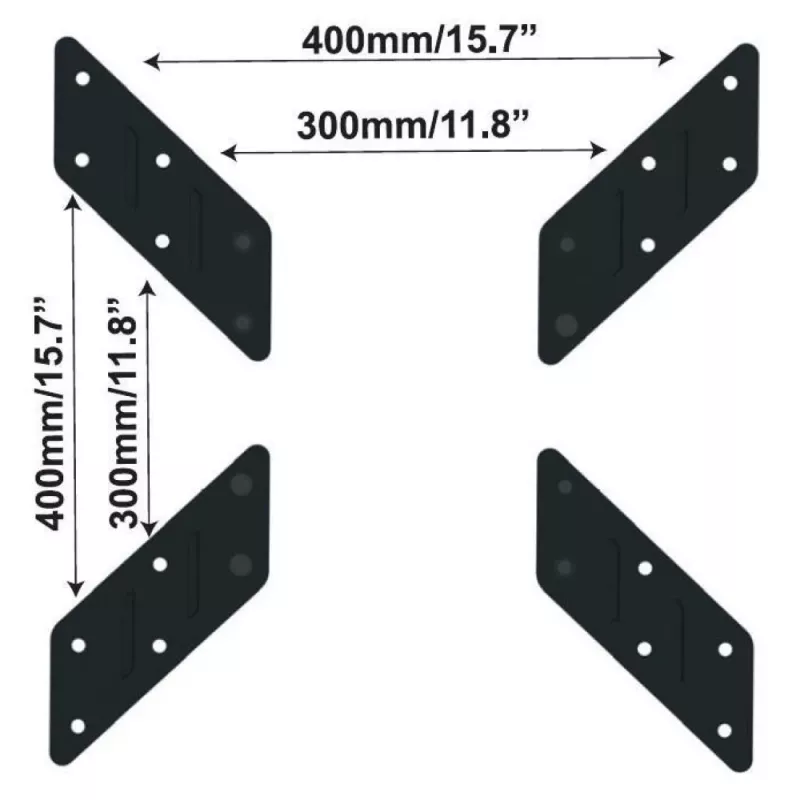 Techly Adaptador universal para VESA 200x200 a 400x400 Negro ICA-LCD G11A