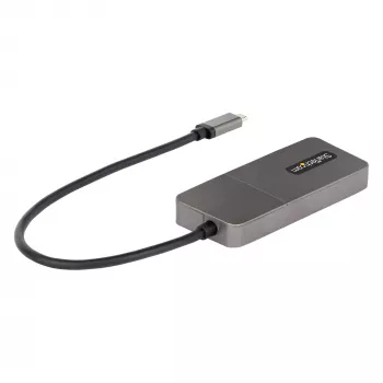 StarTech.com adaptador multipantalla USB-C de 3 puertos, USB Type-C a 3x DisplayPort 1.4 MST Hub, extensor/divisor de pantalla para portátil triple 4K 60Hz DP, HDR, cable integrado extra largo - solo Windows