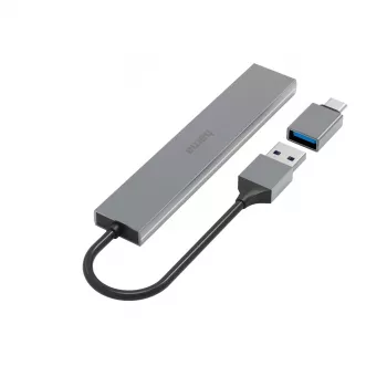 Hub de interfaces Hama 00200141 USB 3.2 Gen 1 (3.1 Gen 1) Type-A 5000 Mbit/s Gris