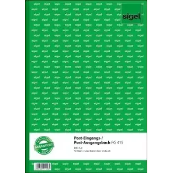 Sigel PG415 Libro de formularios para entrada/salida de correo, A4, 50 hojas