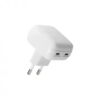 Cargador de pared d bramante re-charge Pro EU plano 2×USB-C 20W Blanco (Interior)