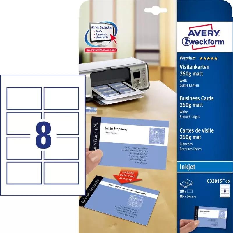 Papel para tarjetas de visita Avery C32015-10