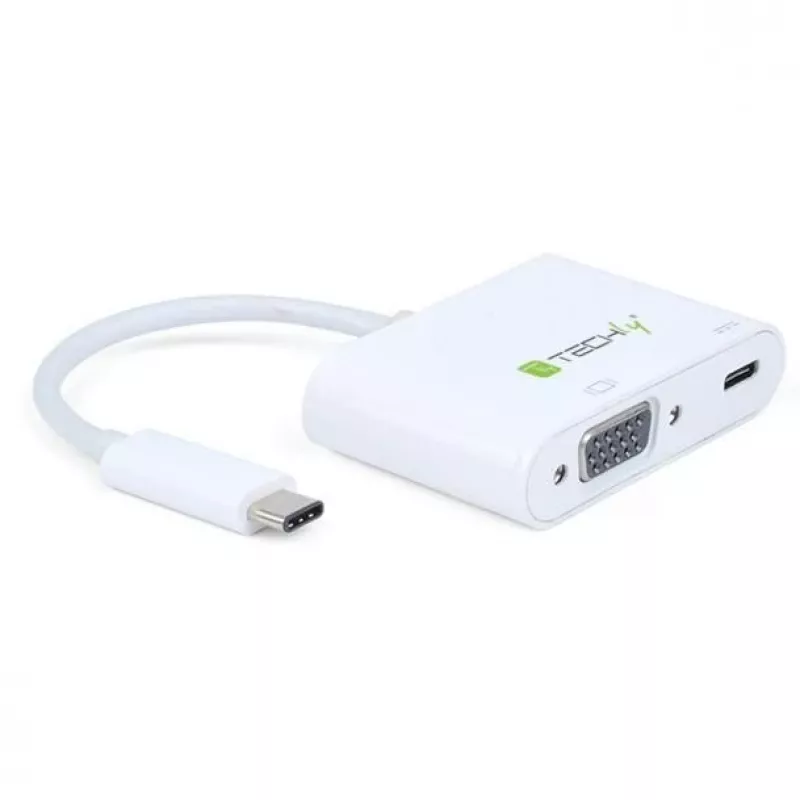 Techly cable convertidor adaptador USB a VGA-C, C-Port función de carga USB IADAP USB31-VU31