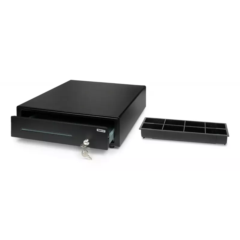 Cajón portamonedas electrónico Safescan LD-4141, carcasa de acero, 410×415×115 mm, negro, 6 llaves