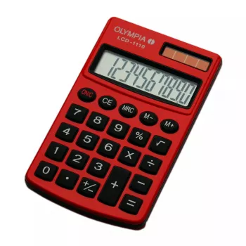 Calculadora básica Olympia LCD 1110 Pocket rojo