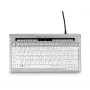 BakkerElkhuizen S-board 840 US Qwerty, Tenkeyless (80 - 87%), con cable, USB, interruptores de tijera, QWERTY, gris claro, blanco