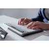 BakkerElkhuizen S-board 840 US Qwerty, Tenkeyless (80 - 87%), con cable, USB, interruptores de tijera, QWERTY, gris claro, blanco