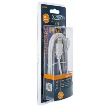Cable USB Schwaiger LK200M532 2m USB A a Micro-USB A blanco