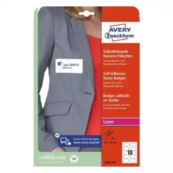 Etiqueta autoadhesiva ovalada removible Avery L4882-20