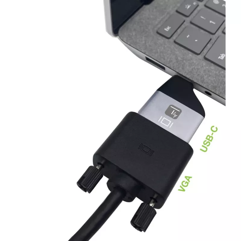 Adaptador gráfico USB Techly IADAP USBC-VGAC 1920 x 1200 píxeles negro, plateado
