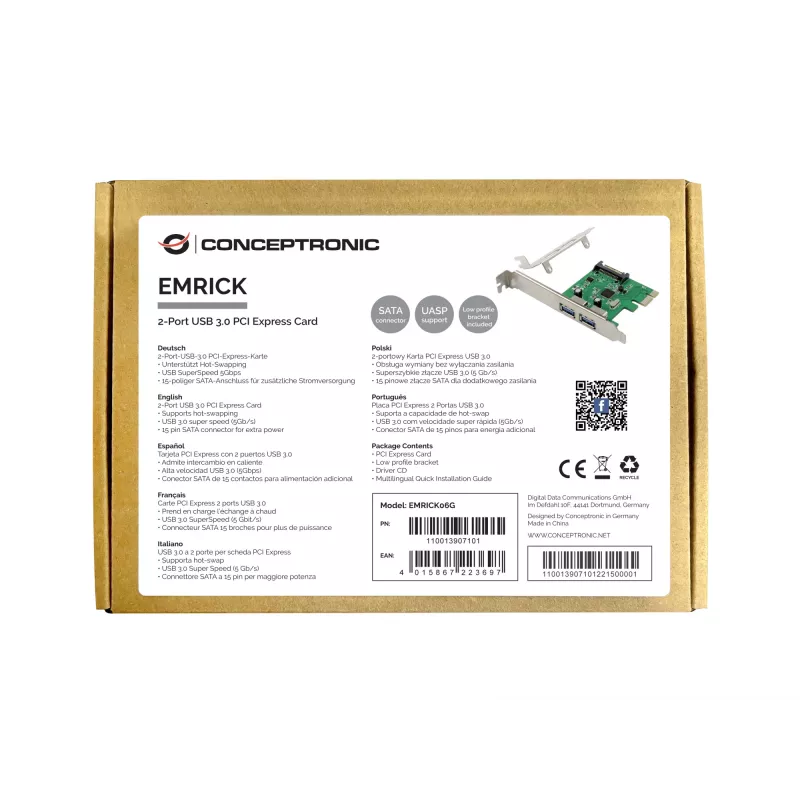 Tarjeta PCIe Conceptronic EMRICK 2 puertos USB 3.0