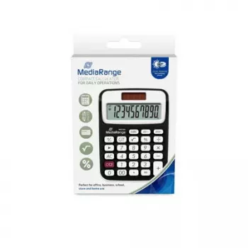 MediaRange MROS190 calculadora de sobremesa Basic 10 dígitos batería solar negro blanco
