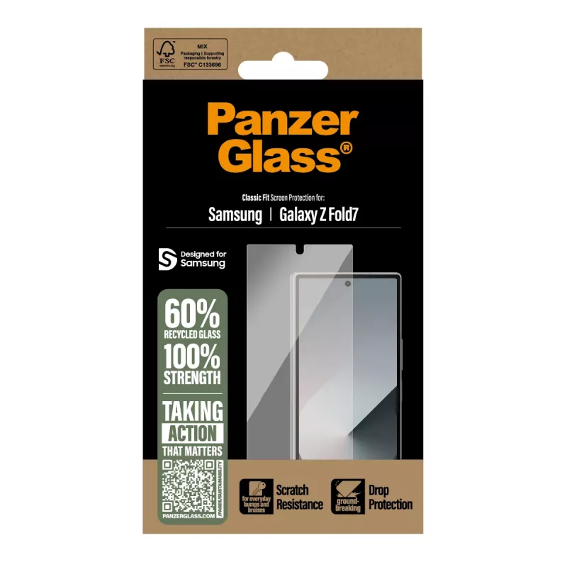Protector de pantalla PanzerGlass para Samsung Galaxy Z Fold7 — Ultra-Wide Fit