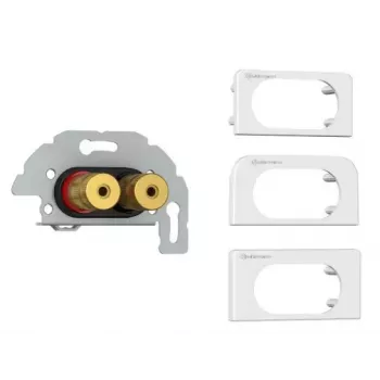 Toma de corriente Kindermann 7456000414 2 x RCA negro oro blanco