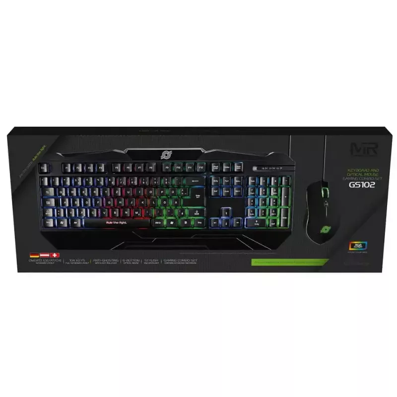 MediaRange MRGS102 Teclado y ratón gaming USB QWERTZ Negro RGB