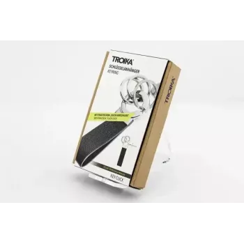 Llavero TROIKA KR8-02/LE negro plata cuero 31mm
