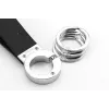 Llavero TROIKA KR8-02/LE negro plata cuero 31mm