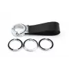 Llavero TROIKA KR8-02/LE negro plata cuero 31mm