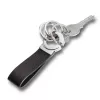 Llavero TROIKA KR8-02/LE negro plata cuero 31mm