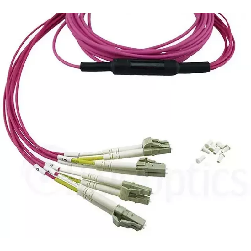 BlueOptics CBL-MPO12-4LC-OM4-15M-BO Cable de fibra óptica InfiniBand MPO 4x LC 15 m