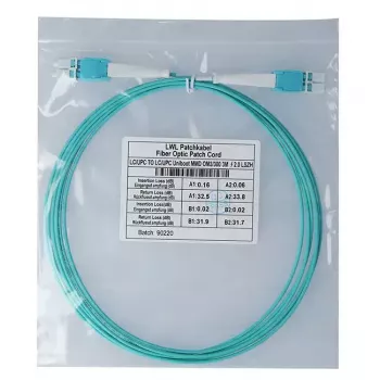 BlueOptics 797902TD120001M-BO cable de conexión de fibra óptica dúplex Uniboot (compatible con Corning), LC-UPC/LC-UPC, multimodo OM3 50/125 µm, 1 m