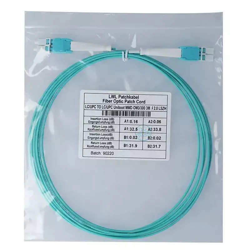 BlueOptics 797902TD120001M-BO cable de conexión de fibra óptica dúplex Uniboot (compatible con Corning), LC-UPC/LC-UPC, multimodo OM3 50/125 µm, 1 m