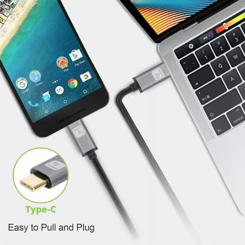 Techly ICOC-MUSB322-CM-010 Cable USB 3.2 Gen 2, USB-C macho, 1 m, negro