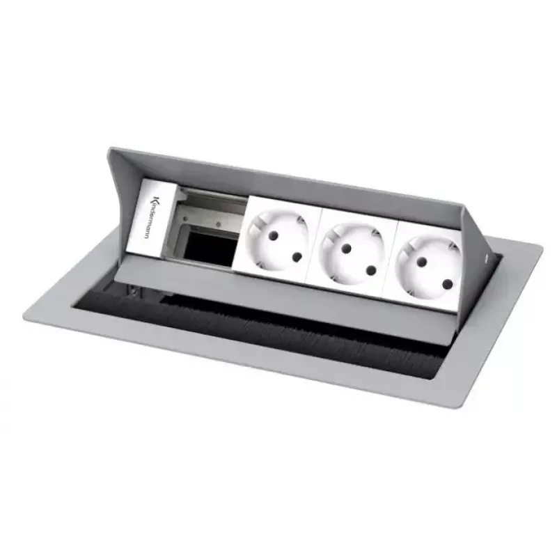 Caja de superficie Kindermann CablePort standard² Type F blanco plateado
