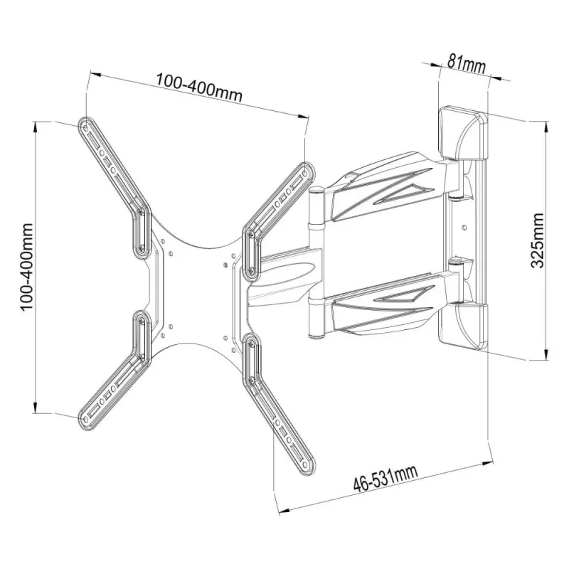 Techly 23-55 Ultra slim Full Motion Soporte de pared para TV LCD Negro” ICA-PLB 171M