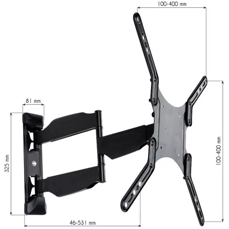 Techly 23-55 Ultra slim Full Motion Soporte de pared para TV LCD Negro” ICA-PLB 171M