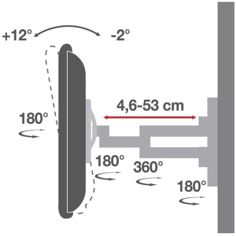 Techly 23-55 Ultra slim Full Motion Soporte de pared para TV LCD Negro” ICA-PLB 171M