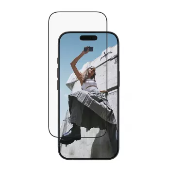 PanzerGlass SAFE. by ® protector de pantalla con marco negro iPhone 17 | 16 Pro | Ultra-Wide Fit con EasyAligner