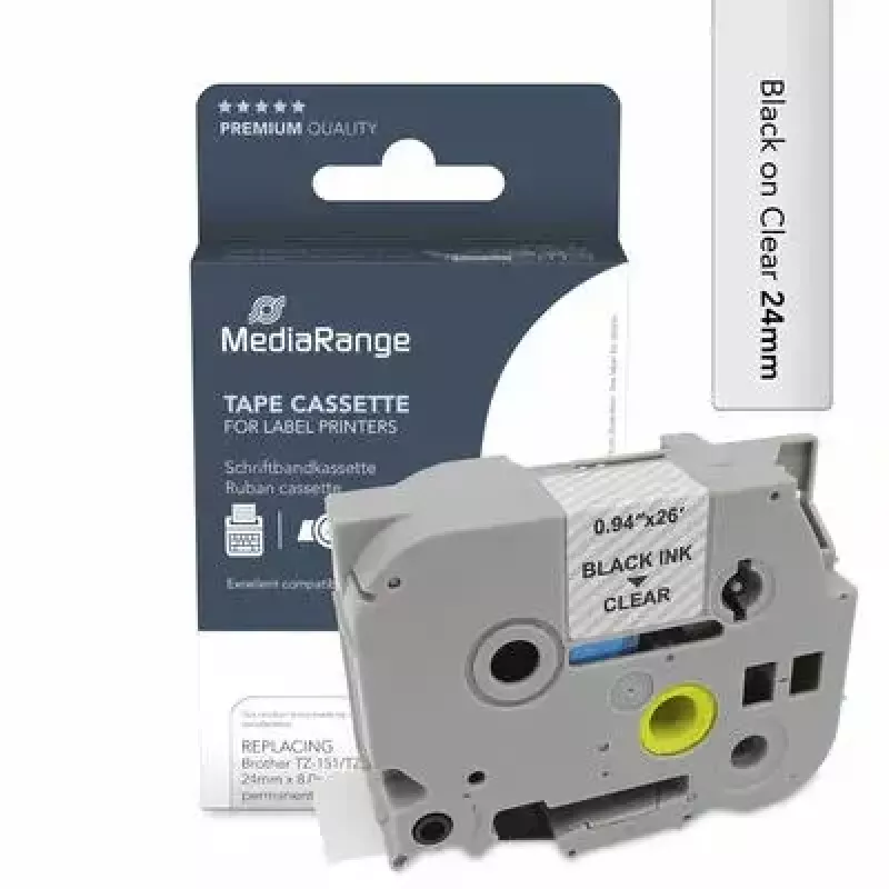 Cinta de etiquetar MediaRange MRBTZ151 compatible con Brother TZ-151