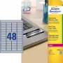 Etiquetas resistentes Avery L6009-20 plata rectángulo redondeado