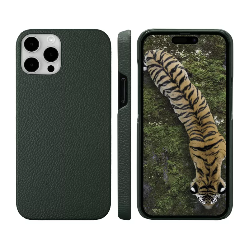 Funda tipo cartera dbramante1928 New York para iPhone 15 Pro, unicolor verde, 3 compartimentos para tarjetas