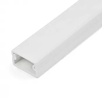 StarTech.com Canaleta sólida para cables con cinta adhesiva y tapa, 19 mm ancho x 11 mm alto – 1 m de longitud, PVC ocultación de cables de red/alimentación/canaleta de pared, máx. 6 cables, certificado UL