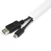 StarTech.com Canaleta sólida para cables con cinta adhesiva y tapa, 19 mm ancho x 11 mm alto – 1 m de longitud, PVC ocultación de cables de red/alimentación/canaleta de pared, máx. 6 cables, certificado UL
