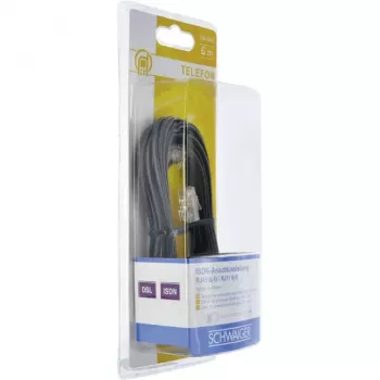 Cable de red Schwaiger 6,0 m RJ-11 - RJ-45 6 m negro
