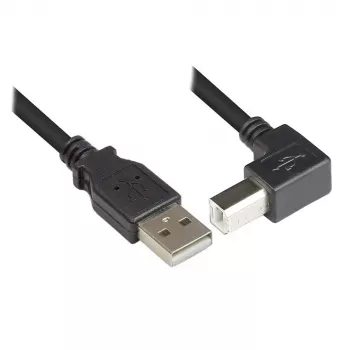 Cable USB 2.0 Techly conector macho A / conector macho B en ángulo 0,5m ICOC U-AB-005-ANG
