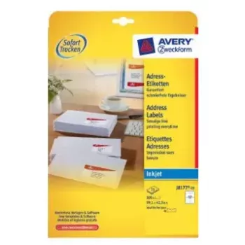 Etiqueta de impresora Avery J8177-25 blanca