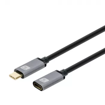 Techly cable USB 3.2 Gen 2 USB-C M/H 1 m negro, 1 m, USB C, USB C, USB 3.2 Gen 2 (3.1 Gen 2), 10 Gbit/s, negro, gris