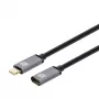 Techly cable USB 3.2 Gen 2 USB-C M/H 1 m negro, 1 m, USB C, USB C, USB 3.2 Gen 2 (3.1 Gen 2), 10 Gbit/s, negro, gris