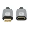Techly cable USB 3.2 Gen 2 USB-C M/H 1 m negro, 1 m, USB C, USB C, USB 3.2 Gen 2 (3.1 Gen 2), 10 Gbit/s, negro, gris
