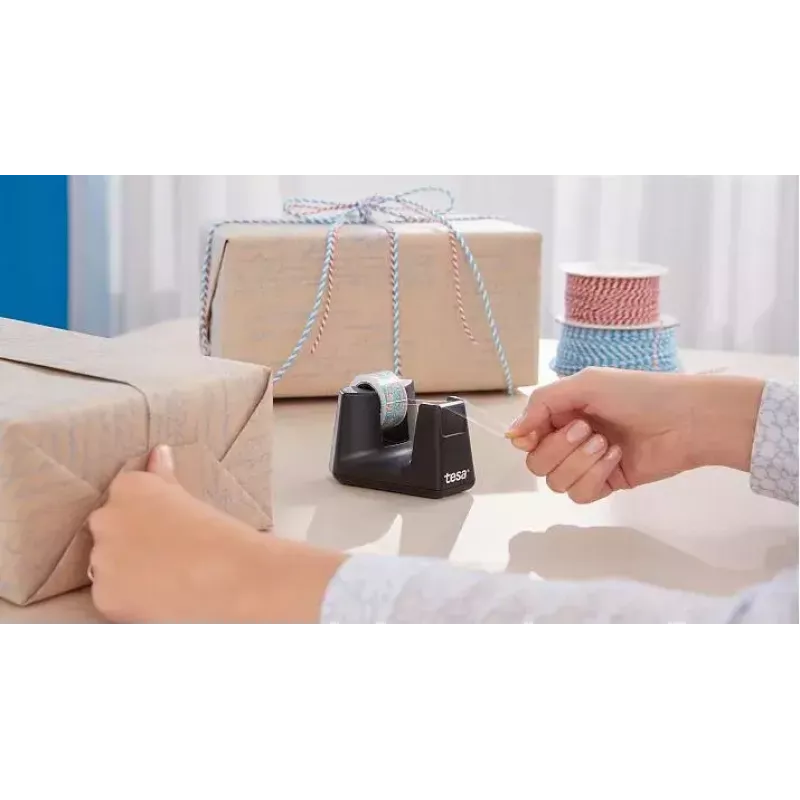 tesa Easy Cut Smart Dispensador de escritorio, negro, plástico