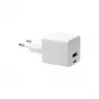 Cargador de pared UE d bramante re-charge Pro — USB‑C 25W + USB‑A 18W, 110–240V, interior, blanco