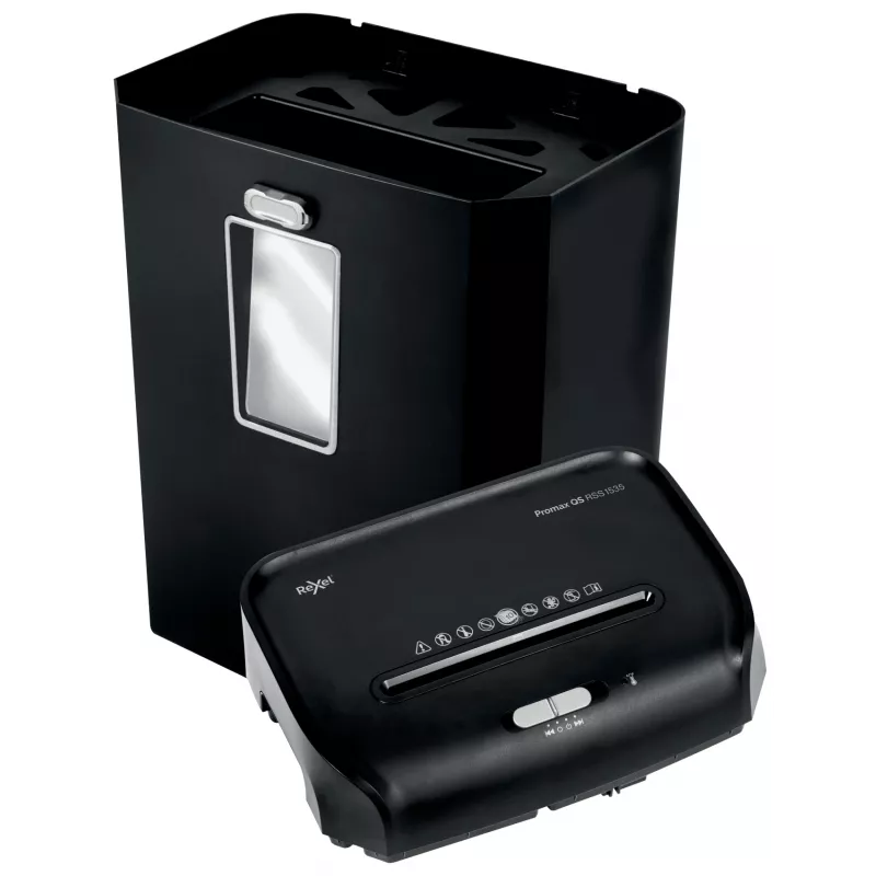 Destructora de documentos de corte en tiras Rexel ProMax QS RSS1535 P2, corte en tiras, 22 cm, 6 mm, 35 L, 300 hojas, 58 dB