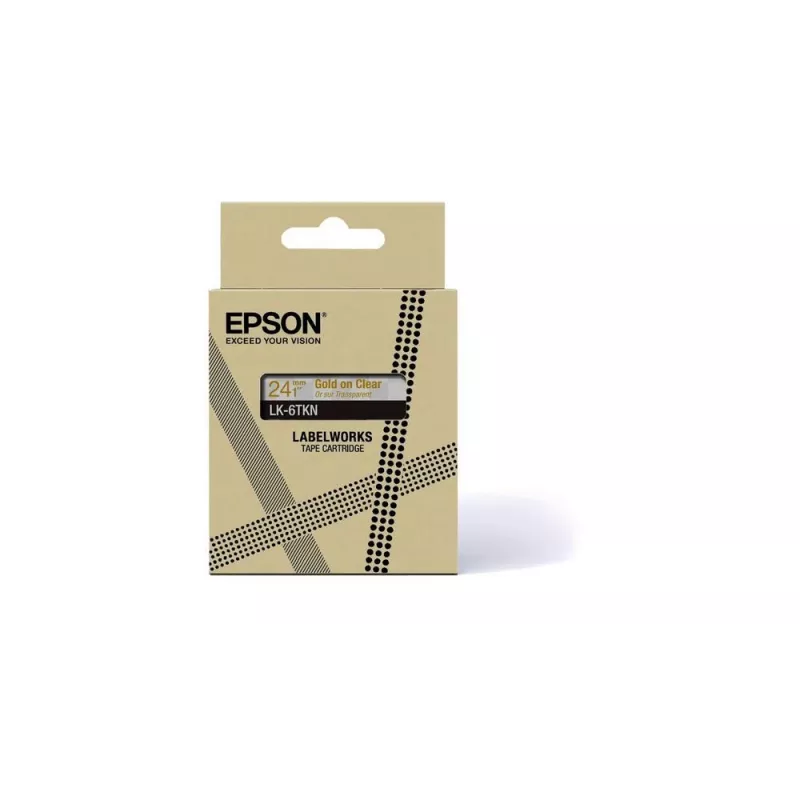 Cinta de etiquetar Epson LK-6TKN oro transparente 2,4 cm transferencia térmica