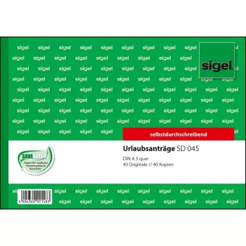 Formulario comercial Sigel SD045 verde A5 80 hojas