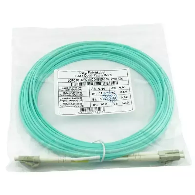 BlueOptics 050502K512000005M-BO Cable de conexión de fibra óptica dúplex (compatible con Corning), LC-UPC/LC-UPC, multimodo OM3 50/125 µm, 5 m