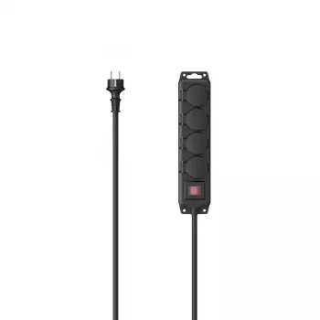 Alargador de corriente Hama 00223063 2 m 4 tomas AC para exterior Negro